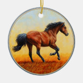 Bay Horse Galloping Keramisch Ornament (Voorkant)