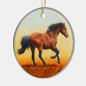 Bay Horse Galloping Keramisch Ornament (Links)