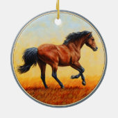 Bay Horse Galloping Keramisch Ornament (Achterkant)