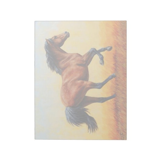 Bay Horse Galloping Notitieblok (Linkerzijde)