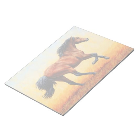 Bay Horse Galloping Notitieblok (Schuin)