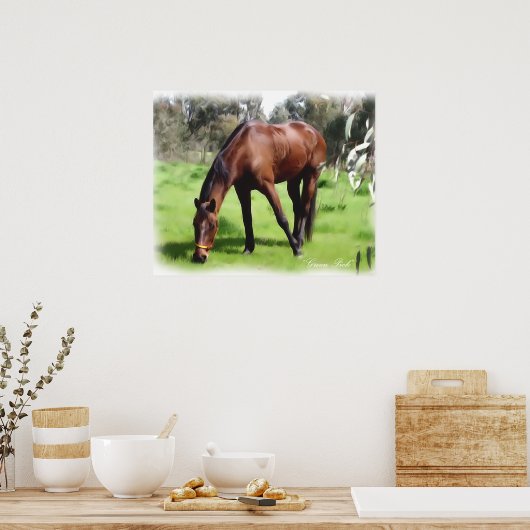 Bay Horse Green Pick Poster (Keuken)