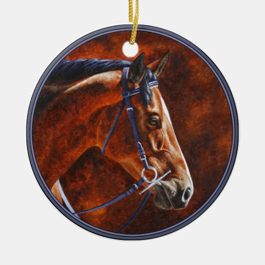 Bay Horse Hanoverian Warmblood Keramisch Ornament (Voorkant)