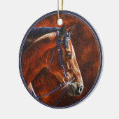 Bay Horse Hanoverian Warmblood Keramisch Ornament (Links)