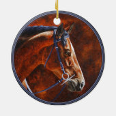Bay Horse Hanoverian Warmblood Keramisch Ornament (Achterkant)