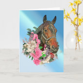 Bay Horse Head en Rozen Kaart (Gele Bloem)