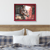  Bay Horse in een onbuigzame zonsondergang Canvas Afdruk (Insitu (Slaapkamer))