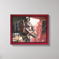 Bay Horse in een onbuigzame zonsondergang