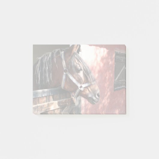 Bay Horse in een onbuigzame zonsondergang Post-it® Notes (Voorkant)