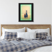 Bay Horse in een veld Canvas Afdruk (Insitu (Slaapkamer))