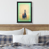 Bay Horse in een veld Canvas Afdruk (Insitu (Slaapkamer))
