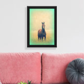 Bay Horse in een veld Canvas Afdruk (Insitu (Woonkamer))