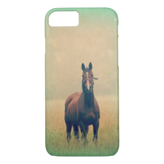 Bay Horse in een veld Case-Mate iPhone Case (Achterkant)