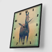 Bay Horse in een veld Vierkante Klok (Hoek)