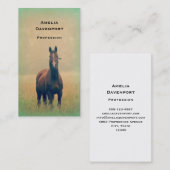 Bay Horse in een veld Visitekaartje (Voorkant / Achterkant)