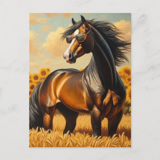 Bay Horse in een zonnebril Briefkaart