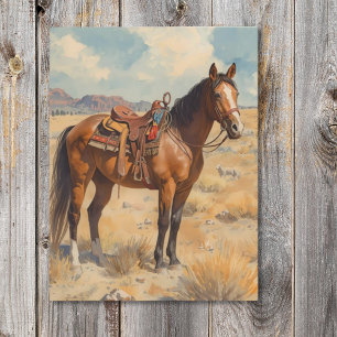 Bay Horse in het zuidwesten van de woestijn Briefkaart