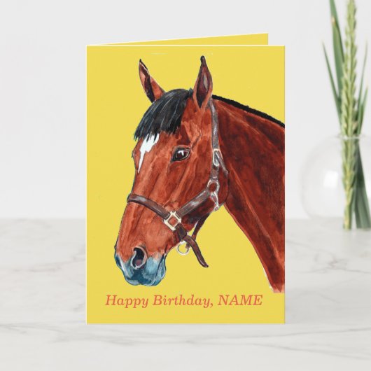 Bay Horse met Star Kaart (Voorkant)