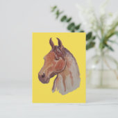 Bay Horse op Yellow Briefkaart (Staand voorkant)