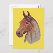 Bay Horse op Yellow Briefkaart (Voorkant / Achterkant)