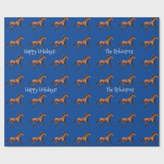  Bay Horses Pattern Cadeaupapier (Vlak)