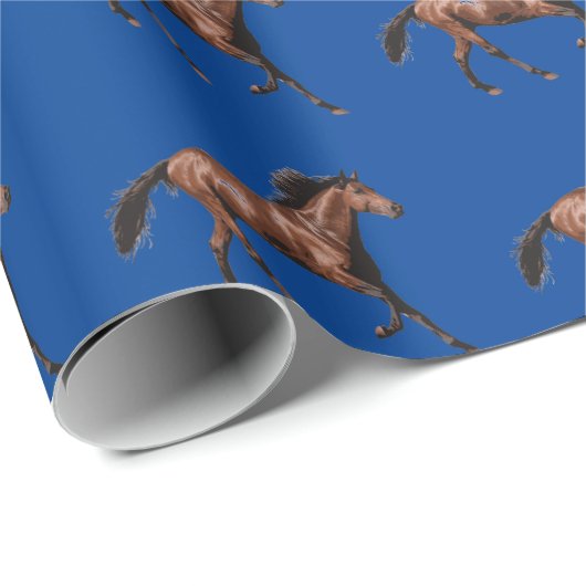  Bay Horses Pattern Cadeaupapier (Rol Hoek)