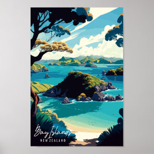 Bay Islands vintage reisillustratie Poster