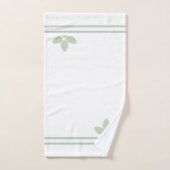 Bay Laurel Bladeren & Strepen op Wit Bad Handdoek (Handdoek)