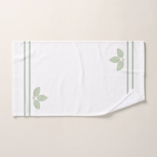 Bay Laurel Bladeren & Strepen op Wit Bad Handdoek (Handdoek)