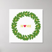 Bay Laurel Wreath, Heart Home & Gold Stippen Canvas Afdruk (Voorkant)
