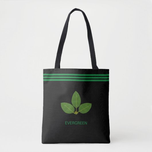 Bay Leaf Plant op groene en zwarte Canvas tas (Voorkant)