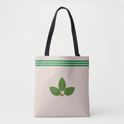 Bay Leaf Plant over groene en beige Canvas tas (Voorkant)