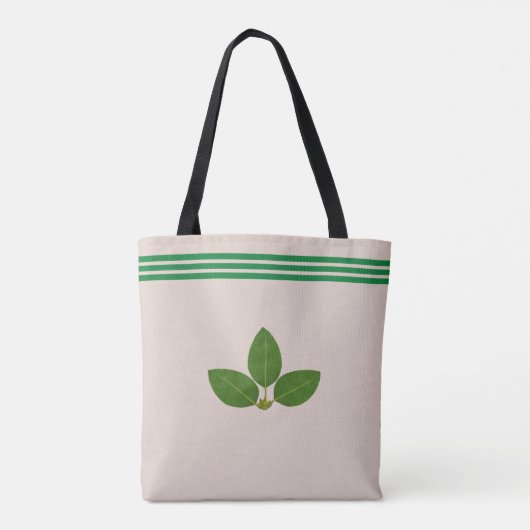 Bay Leaf Plant over groene en beige Canvas tas (Achterkant)