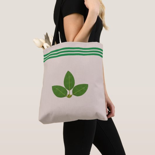 Bay Leaf Plant over groene en beige Canvas tas (Dichtbij)
