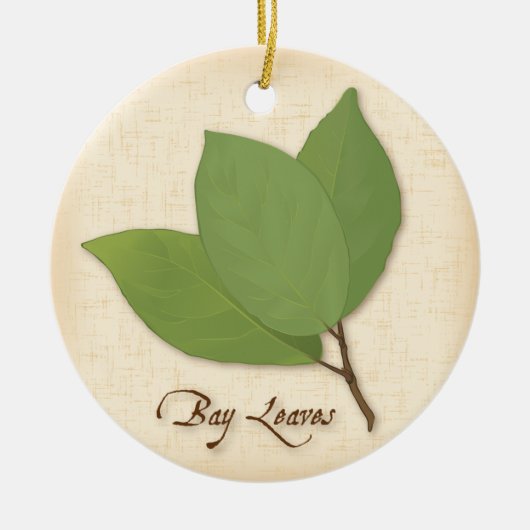 Bay Leaves Keramisch Ornament (Voorkant)