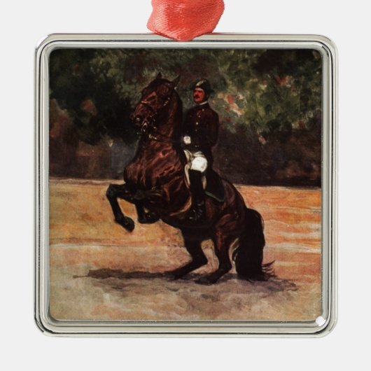 Bay Lipizzaner Levade Metalen Ornament (Voorkant)