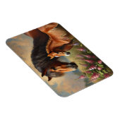 Bay Mare met een veulen Wildflowers Schilderij Magneet (Rechterzijde)