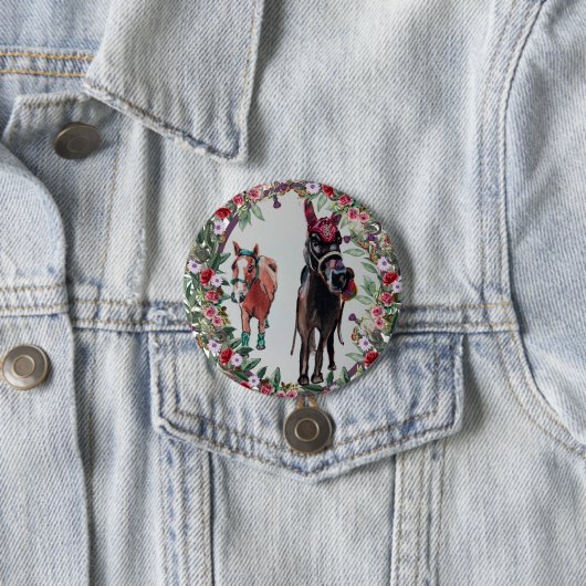 Bay Mare rozen Paard Button (In situ)