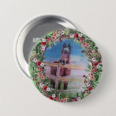 Bay Mare rozen Paard Button (Voorkant /achterkant)