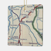 Bay Minette AL Vintage Map Keramisch Ornament (Links)
