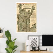 Bay of Narraganset Map 1777 Poster (Thuiskantoor)