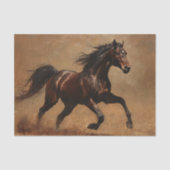 Bay Paard Running Oil Painting Decoupage Tissuepapier (Voorkant)