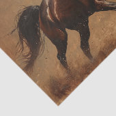 Bay Paard Running Oil Painting Decoupage Tissuepapier (Detail)