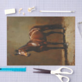 Bay Paard Staande Olie Schilderij Decoupage Tissuepapier (Craft)