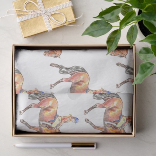 Bay Paard Trotting Dressuur Tissuepapier (Geschenk)