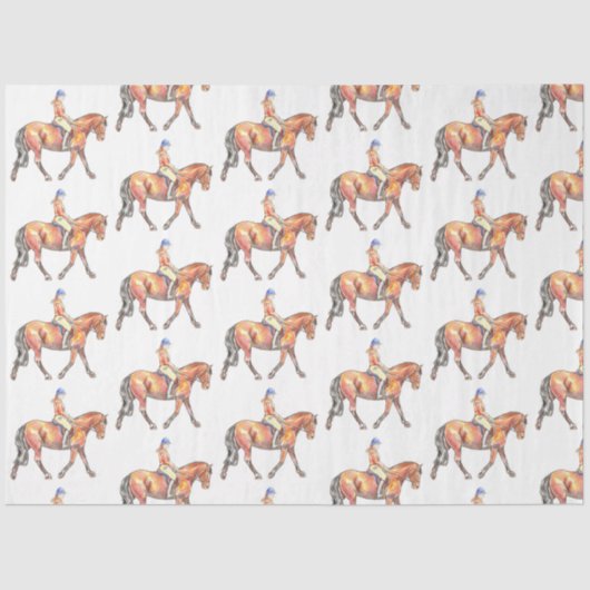 Bay Paard Trotting Dressuur Tissuepapier (Voorkant)