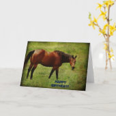 Bay Paard, Verjaardag Kaart (Gele Bloem)