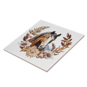 Bay Paint Paard Herfstkrans Tegeltje (Zijkant)