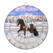 Bay Pinto Brown Skewbald Gypsy Vanner Tinker Horse Dartbord (Voorkant)