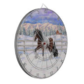 Bay Pinto Brown Skewbald Gypsy Vanner Tinker Horse Dartbord (Voorkant Links)